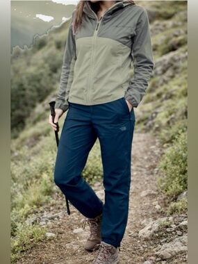 North Face Waterproof Pants Women’s 2 Black Hiking Rain Shell Adjustable Hem